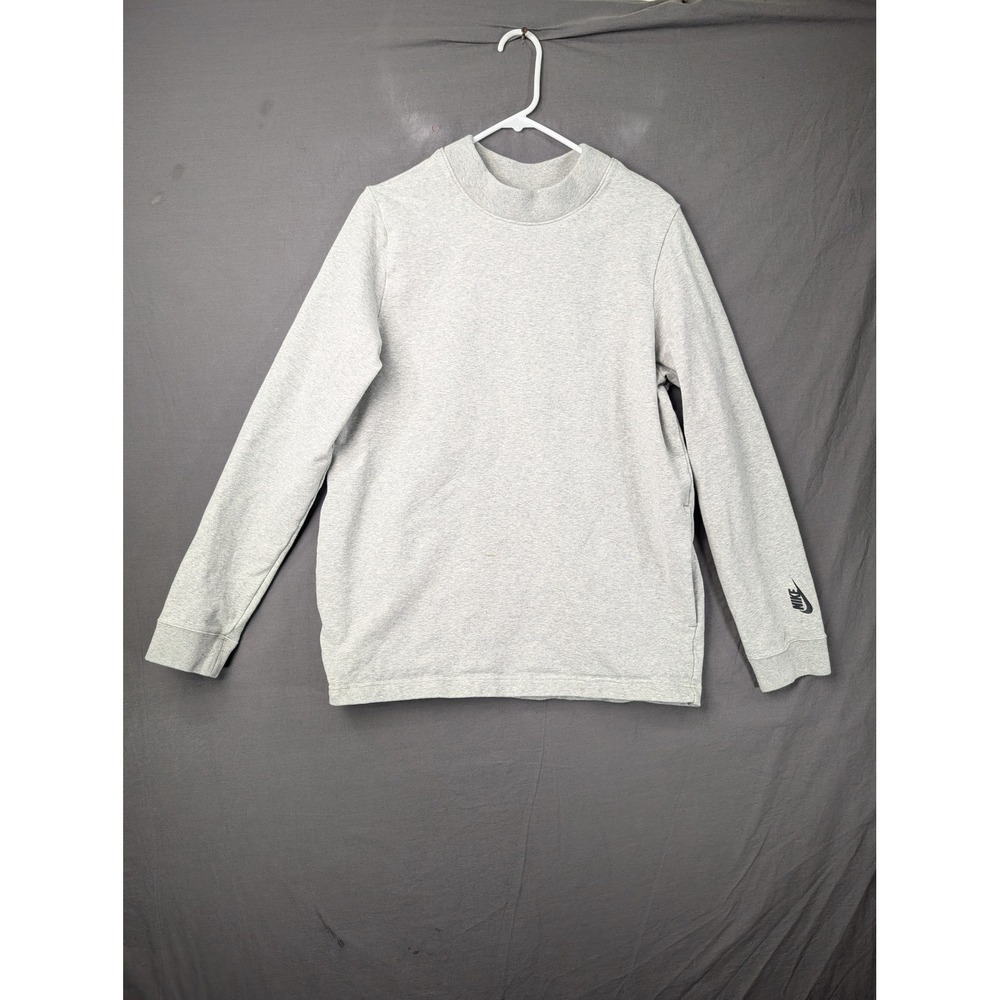 Nike Mens Mock Neck Long Sleeve Sweatshirt Gray DV1980-063